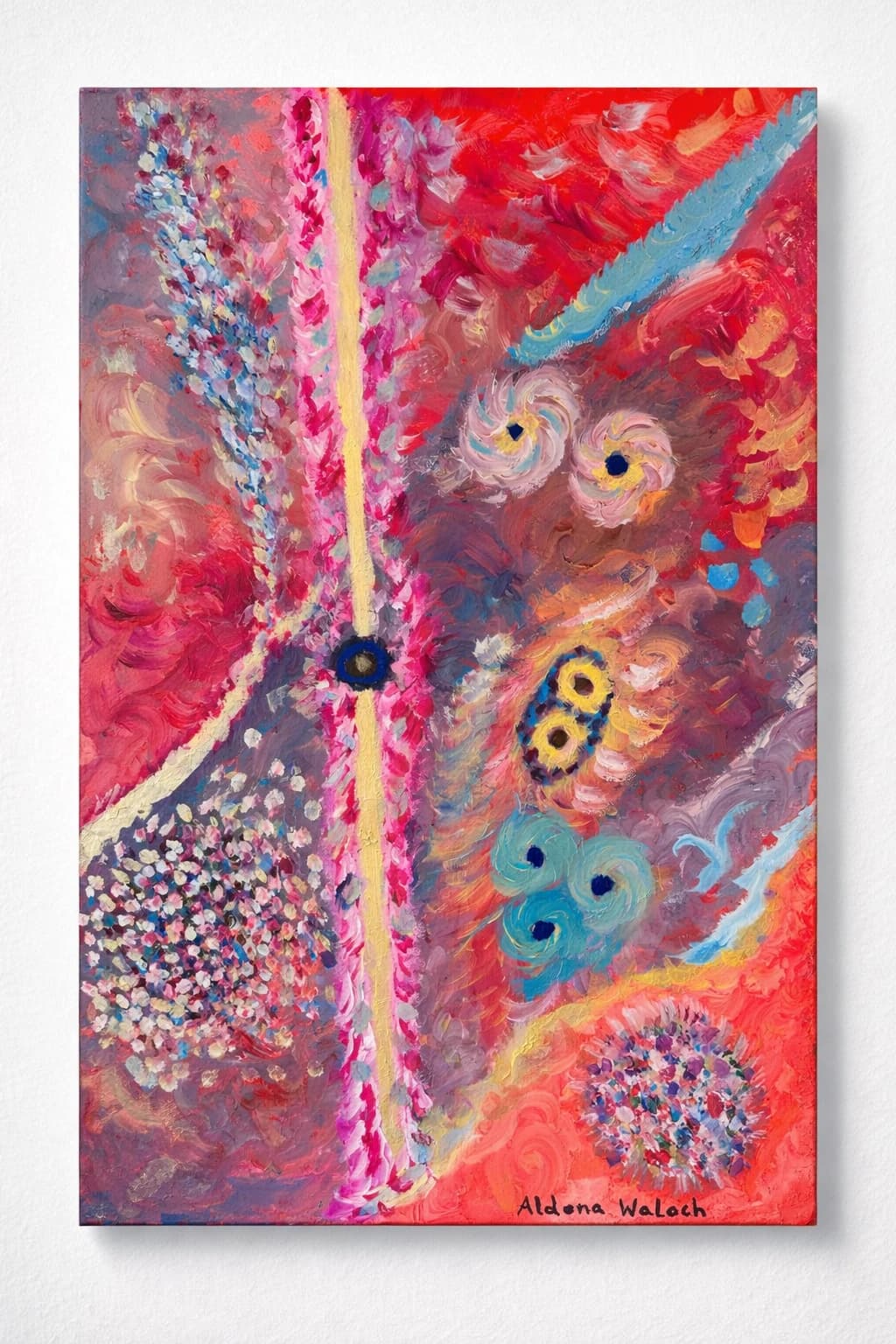 Acrylgemaelde 'Kosmische Ordnung' von Aldona Waloch, 2021, 40 x 60 cm.