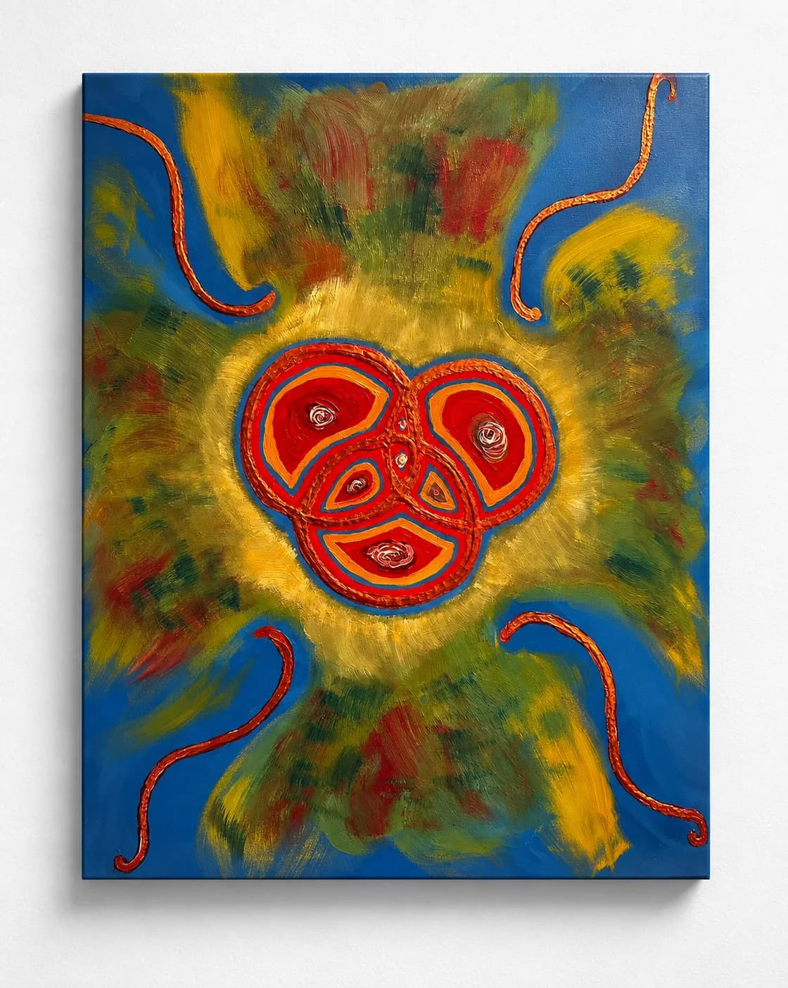 Acrylgemälde '3 Sonnen' von Aldona Waloch, April 2026, 80 x 100 cm.