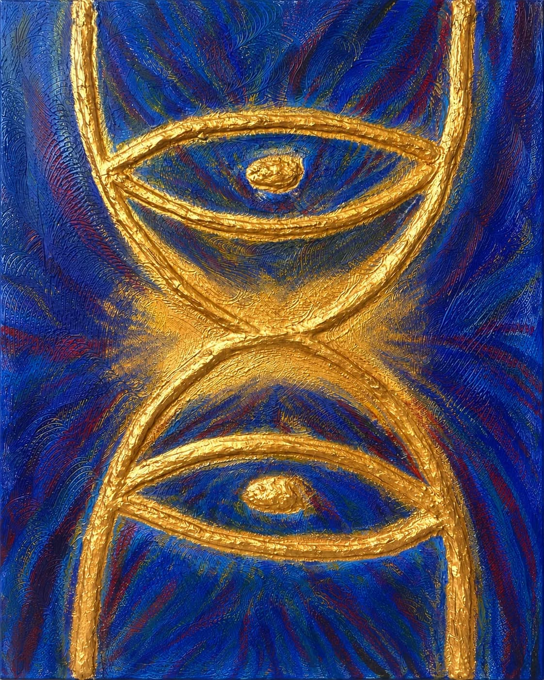 Acrylgemälde 'Verschmelzung der Galaxien' von Aldona Waloch, Juni 2026, 80 x 100 cm.